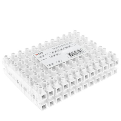 Колодка клеммная 12мм 16A полистирол белая 10шт EKF PROxima EKF  plc-KK-12-16-ps-w