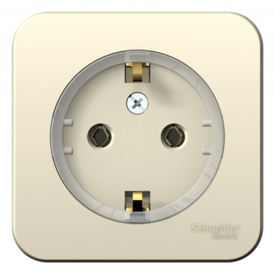Розетка с заземлением без шторок накладного монтажа с изолирующей пластиной 16A 250В Systeme Electric Blanca Молочный Systeme Electric Blanca BLNRA110112