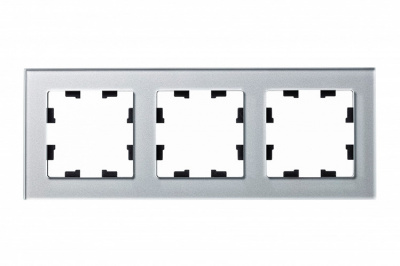 Рамка 3-постовая стекло Schneider Electric AtlasDesign Nature Алюминий Systeme Electric AtlasDesign Nature ATN320303