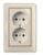 Розетка 2-ая с заземлением моноблок ABB Basic55 Слоновая кость ABB Basic 55 2CKA002014A1463