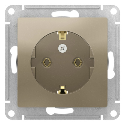 Розетка с заземлением 16A механизм Schneider Electric AtlasDesign Шампань Systeme Electric AtlasDesign ATN000543