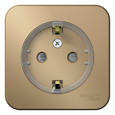Розетка с заземлением со шторками накладного монтажа с изолирующей пластиной 16A 250В Systeme Electric Blanca Титан Systeme Electric Blanca BLNRA111114