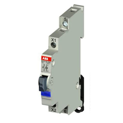 Выключатель кнопочный с подсветкой голубой ABB E217-16-01G ABB E210 2CCA703254R0001