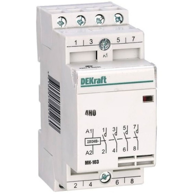 Контактор модульный 32A 4НО DEKraft МК103-032A-230B-40 DEKraft МК-103 18074DEK