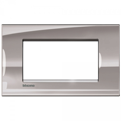 Рамка прямоугольная 4 мод Bticino Living Light Никель Bticino Living Light LNA4804NS