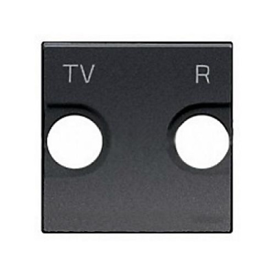 Накладка TV-FM розетки 2 мод ABB NIE Zenit Антрацит N2250.8 AN ABB Zenit 2CLA225080N1801