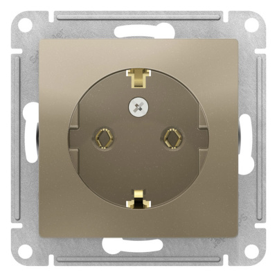 Розетка с заземлением 16A механизм Schneider Electric AtlasDesign Шампань Systeme Electric AtlasDesign ATN000543