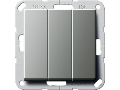 Выключатель 3-клавишный (переключение) Британский стандарт Gira System-55 Сталь Gira System 55 283220Gira