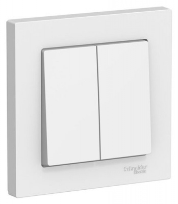 SE AtlasDesign Выключатель 2-клавишный Лотос сх.5 10АХ в сборе Systeme Electric AtlasDesign ATN001352