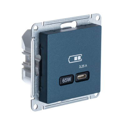 Розетка USB тип-C 65W высокоскор.заряд. QC PD механизм Schneider Electric AtlasDesign Изумруд Systeme Electric AtlasDesign ATN000827