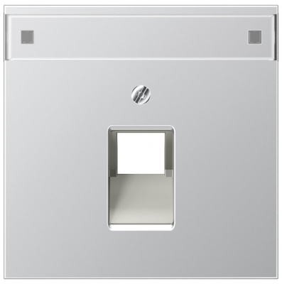 Накладка 1-ой наклонной телефонной/комп розетки с полем для надписи Jung Алюминий Jung LS серия AL2969-1NAUA