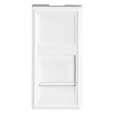 Накладка 22,5×45 для коммуникационных разъёмов со шторкой  ABB Variant+ Белый ABB Variant+ 2CHY000010Z0000