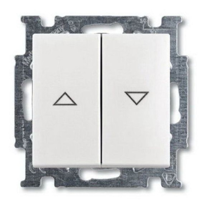 Выключатель жалюзийный 2-клавишный с фиксацией ABB BJB Basic55 Слоновая кость ABB Basic 55 2CKA001012A2147