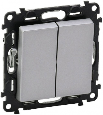 Выключатель 2-клавишный 10A Legrand Valena Life Алюминий Legrand Valena Life 752605