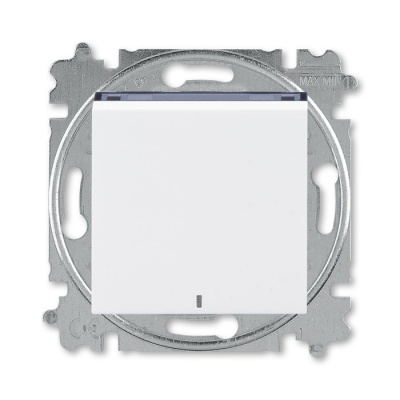 Выключатель одноклавишный с подсветкой белый / дымчатый чёрный ABB Levit ABB Levit 2CHH590146A6062