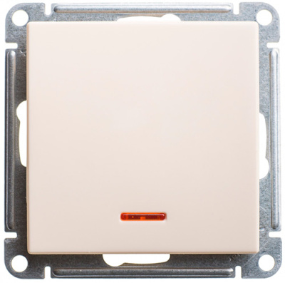 W59 1-клавишный Переключатель с подсв. 10АХ, механизм, слоновая кость Schneider Electric Systeme Electric  VS610-157-2-86