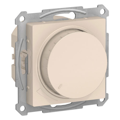 Светорегулятор (диммер) повор-нажим LED RC 400Вт механизм Schneider Electric AtlasDesign Бежевый Systeme Electric AtlasDesign ATN000223