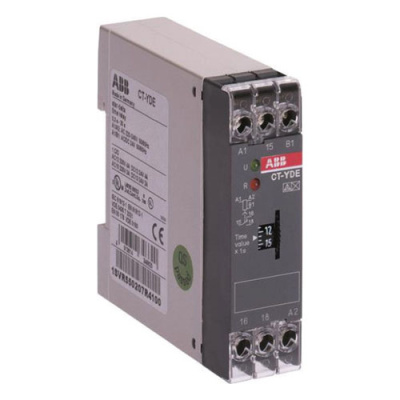 Реле времени CT-YDE (задержка на включ., переключение Y/D) 24В A C/DC, 220-240В AC (временной диапазон 0,3..30с.) 1ПК ABB ABB  1SVR550207R4100
