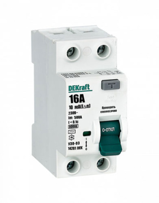 УЗО-03 2P 16А 10mA тип AC 6кА DEKraft ВДТ DEKraft ВДТ 14201DEK