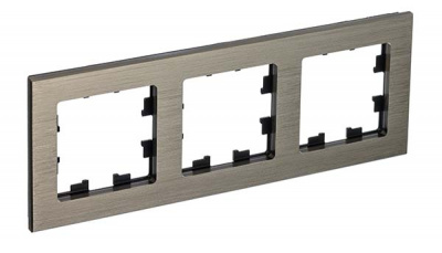 Рамка 3-постовая металл Schneider Electric AtlasDesign Nature Латунь Systeme Electric AtlasDesign Nature ATN312203