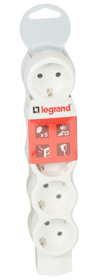 Удлинитель 5 розеток с заземлением без кабеля Legrand Стандарт Legrand  695014