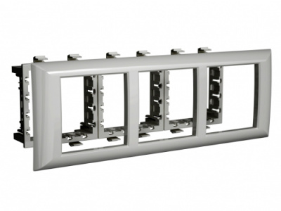 Рамка-суппорт "Avanti" для "In-liner Front",  серебристый металлик, 6модулей DKC DKC Avanti 4404916DKC