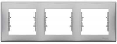 Рамка 3-постовая горизонтальная Schneider Electric Sedna Алюминий Schneider Electric Sedna SDN5800560