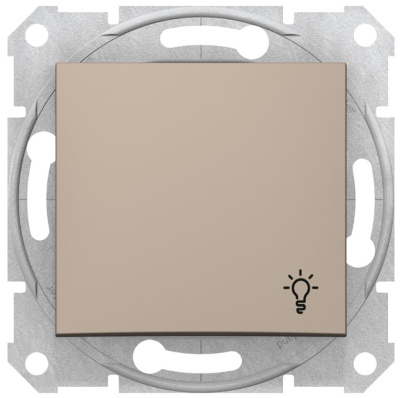 Выключатель 1-клавишный кнопочный с символом "Свет" 10A Schneider Electric Sedna Титан Schneider Electric Sedna SDN0900168