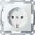 Розетка 1-ая с заземлением безвинт.зажим Merten System M Белый глянeц Merten System M MTN2301-0319