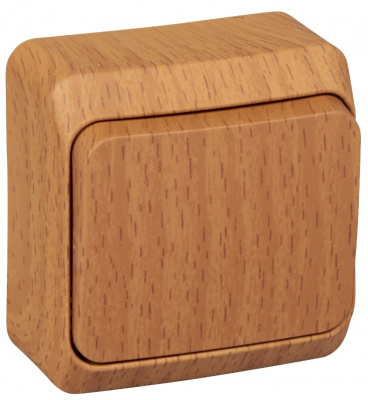 Переключатель 1-клавишный накладного монтажа 10A (схема 6) IP20 SE Этюд Дача Темный бук Systeme Electric Этюд BA10-004T