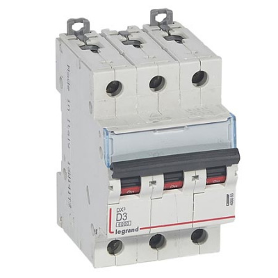 Автоматический выключатель 3P 3A D 6kA Legrand DX3 Legrand DX3 408083