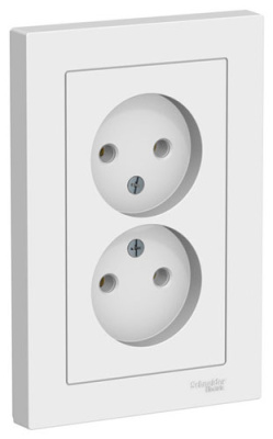 SE AtlasDesign Розетка двойная без заземления 16А в сборе Systeme Electric AtlasDesign ATN001320