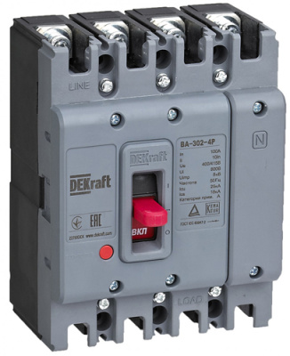 Автоматический выключатель 4P 40A 25kA DEKraft ВА-302 DEKraft ВА-302 22776DEK