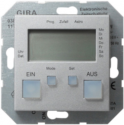 Таймер электронный 1000W Gira System-55 Алюминий Gira System 55 038526Gira
