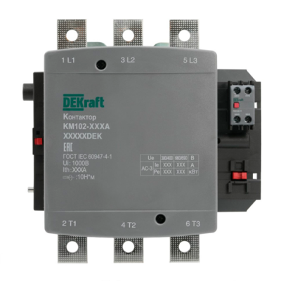 DEKraft КМ-102 Контактор 500А 380В_АС АС3_ АС4 1НО+1НЗ DEKraft КМ-102 21971DEK