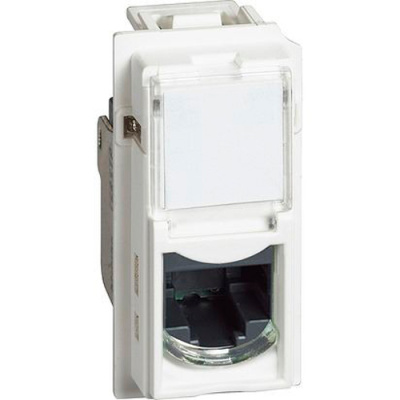Белый Розетка компьютерная RJ45 cat6 UTP 1 мод Bticino LivingNow Bticino Living now KW4279C6