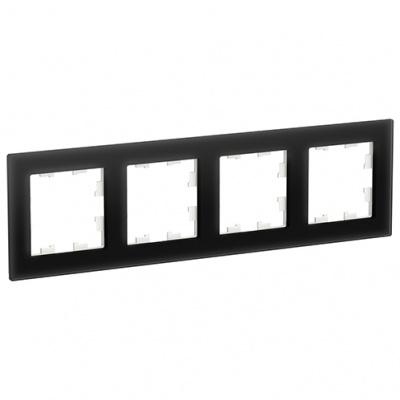 Рамка 4-постовая стекло Schneider Electric AtlasDesign Nature Черный Systeme Electric AtlasDesign Nature ATN321004