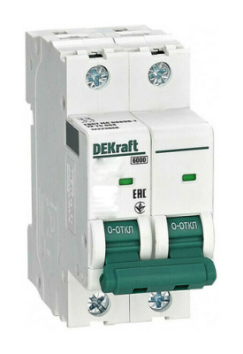 Автоматический выключатель 2P 6A B 6kA DEKraft ВА-103 DEKraft ВА-103 12022DEK
