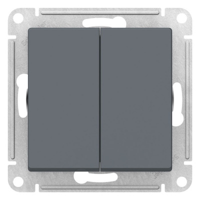 Переключатель 2-клавишный сх.6 10AX механизм Schneider Electric AtlasDesign Грифель Systeme Electric AtlasDesign ATN000765