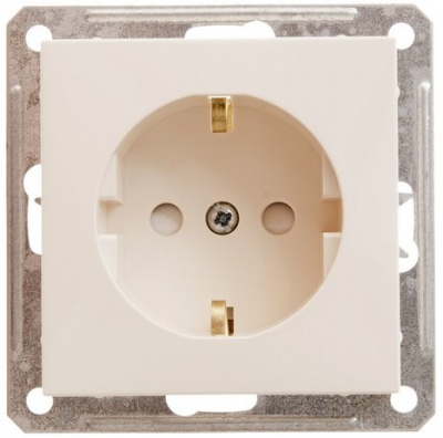 Розетка с заземлением с защитными шторками Wessen 59 Слоновая кость Wessen Wessen 59 RS16-152-2-86