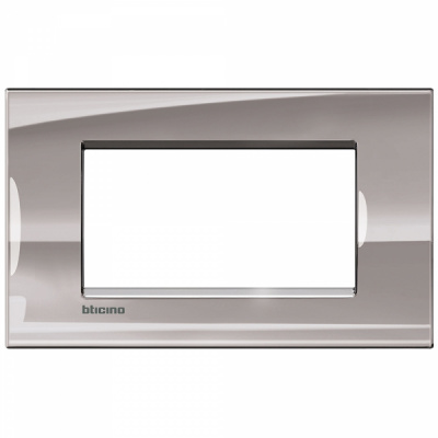 Рамка прямоугольная 4 мод Bticino Living Light Никель Bticino Living Light LNA4804NS