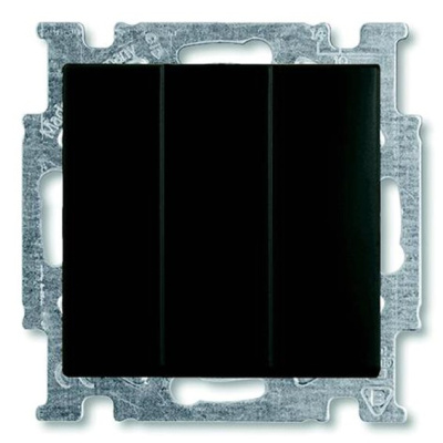 Выключатель 3-клавишный, 16A ABB BJB Basic55 château Черный ABB Basic 55 2CKA001012A2173
