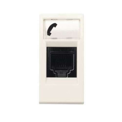 Розетка телефонная RJ12 6 контактов 1 мод ABB NIE Zenit Белый N2117.6 BL ABB Zenit 2CLA211760N1101