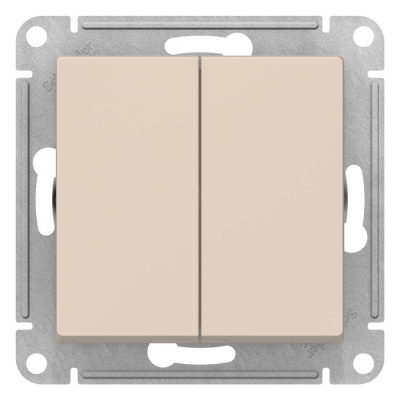 Переключатель 2-клавишный сх.6 10AX механизм Schneider Electric AtlasDesign Бежевый Systeme Electric AtlasDesign ATN000265