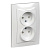 Розетка 2-ая без заземления с защитными шторками винт. зажим литая Schneider Electric Unica Белый
