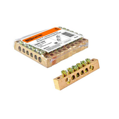 Шина "N" нулевая 6х9мм 6 групп/крепеж по краям 100A TDM 6/2 TDM ELECTRIC TDM Шины SQ0801-0058