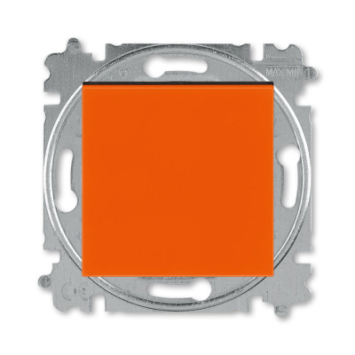 Выключатель кнопочный одноклавишный оранжевый / дымчатый чёрный ABB Levit ABB Levit 2CHH599145A6066