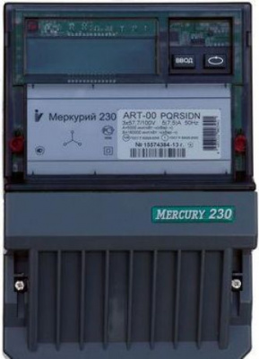 Счетчик 3Ф 4Т min 5A/max 7,5A 3х57,7/100V класс 0,5S/1 RS-485 IrDA Меркурий 230ART-00PQRSIDN Меркурий 230ART 230ART-00PQRSIDN