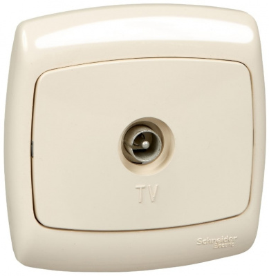 Розетка TV оконечная скрытой установки в сборе Wessen Рондо Слоновая кость Wessen Wessen Рондо RAT-1-SI