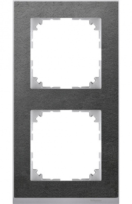 Рамка 2-постовая Merten M-Pure Decor Сланец/Алюминий Merten M-Pure Decor MTN4020-3669